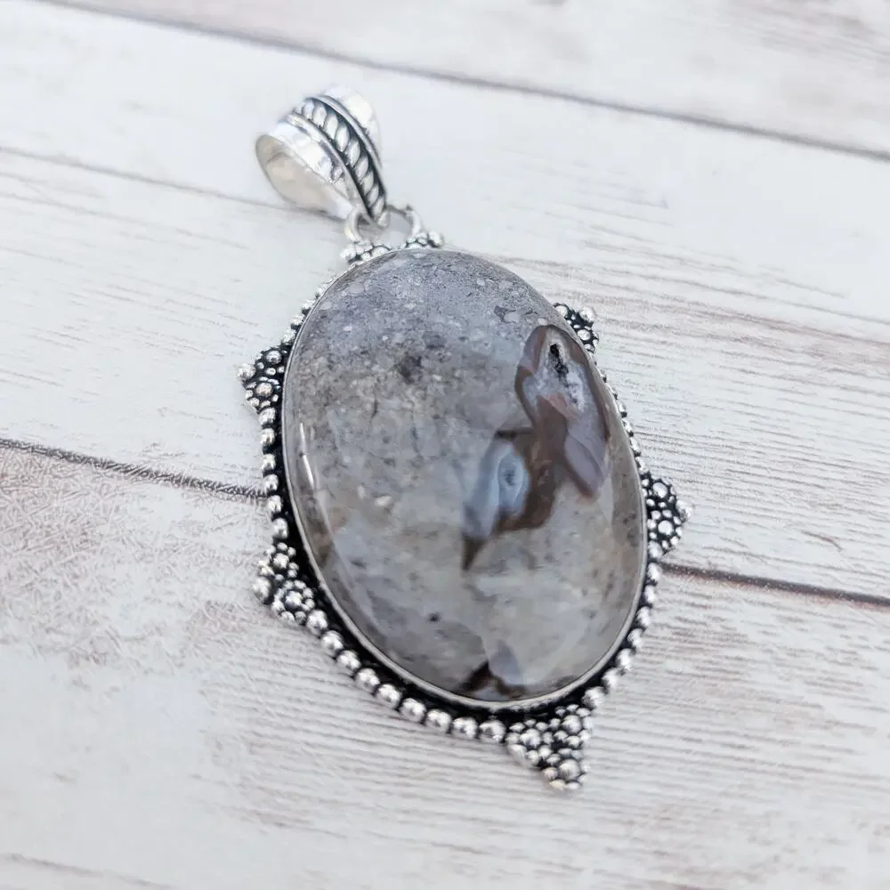 Mudcreek Jasper Ethnic Style Jewelry Pendant 2.75